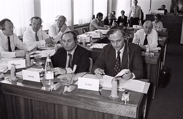 Meeting september 1979.Boulevard de l'Empereur Bruxelles