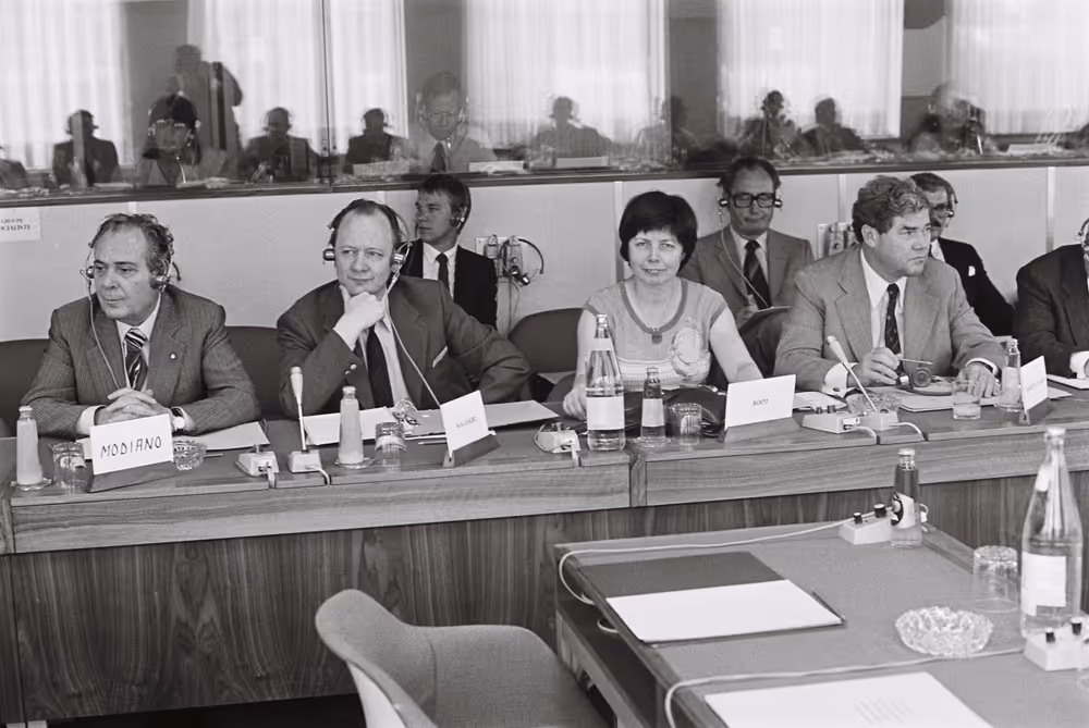 Meeting september 1979.Boulevard de l'Empereur Bruxelles