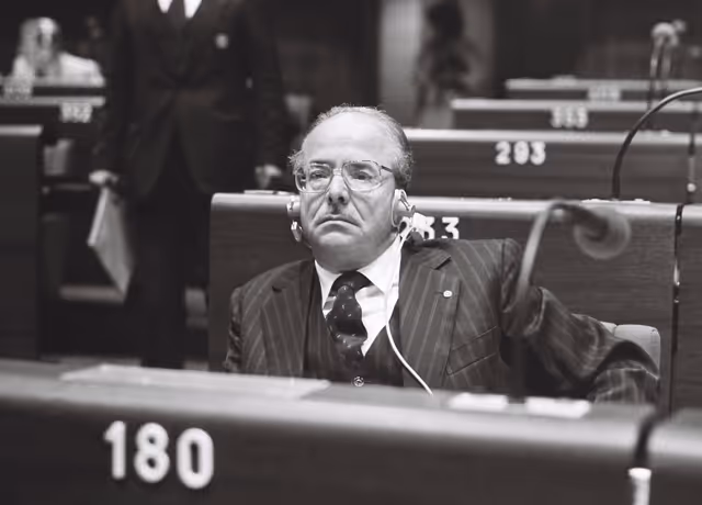 Suriet 41: The MEP Alberto GHERGO during a session in Strasbourg in September 1979.