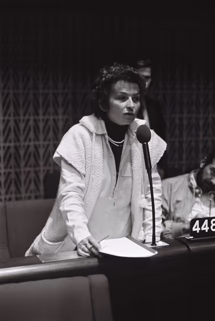 Suriet 13: The MEP Emma BONINO during a session in Strasbourg in September 1979.