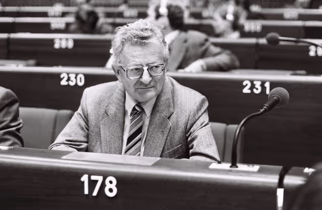 Suriet 28: The MEP Karl FUCHS during a session in Strasbourg in September 1979.