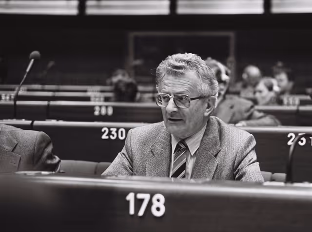 Suriet 27: The MEP Karl FUCHS during a session in Strasbourg in September 1979.