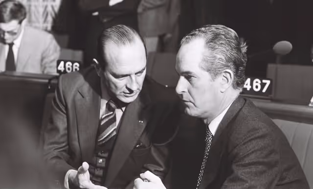 Suriet 37: The MEP Jacques CHIRAC during a session in Strasbourg in September 1979.