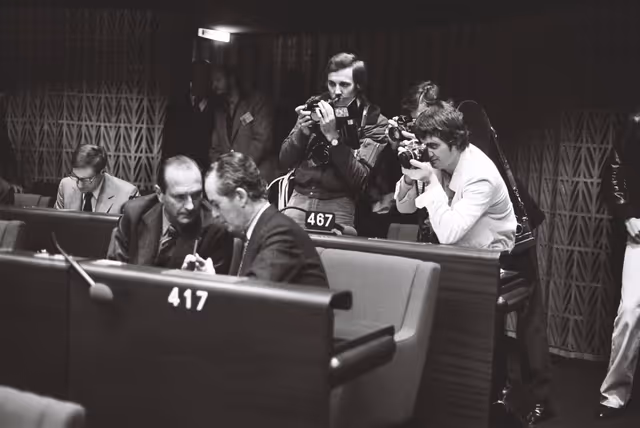 Suriet 23: The MEP Jacques CHIRAC during a session in Strasbourg in September 1979.Photographers