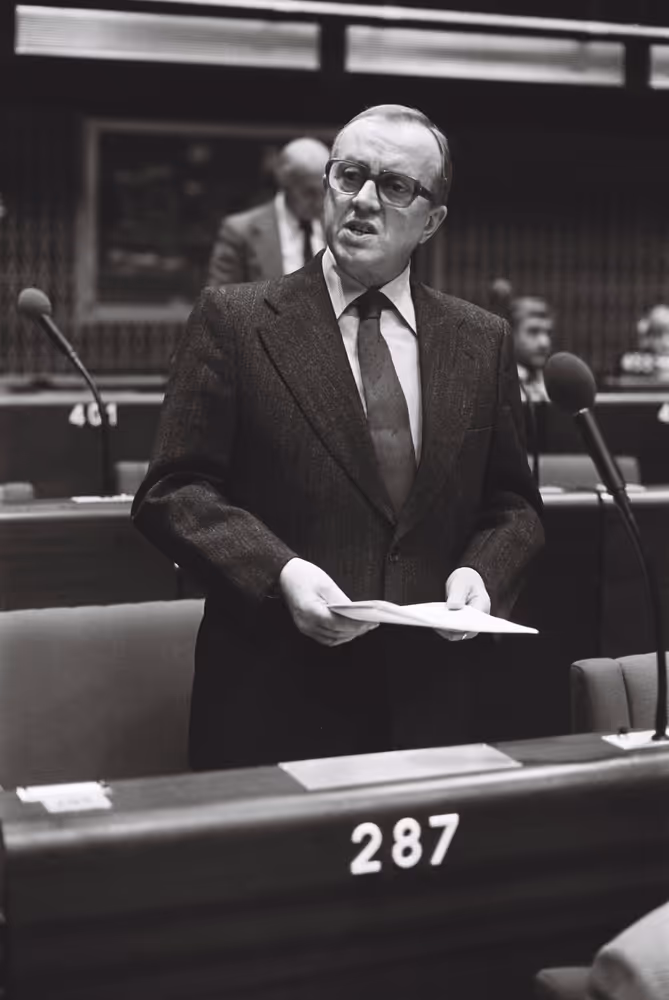 The MEP Rudolf LUSTER during a session in Strasbourg in September 1979.