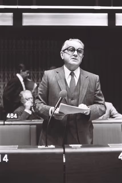 Suriet 19: The MEP Hubert Jean BUCHOU during a session in Strasbourg in September 1979.