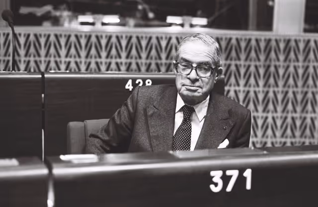 Suriet 25: The MEP Jean REY during a session in Strasbourg in September 1979.