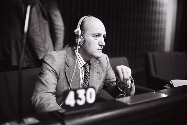 Suriet 50: The MEP Georges SUTRA DE GERMA during a session in September 1979.