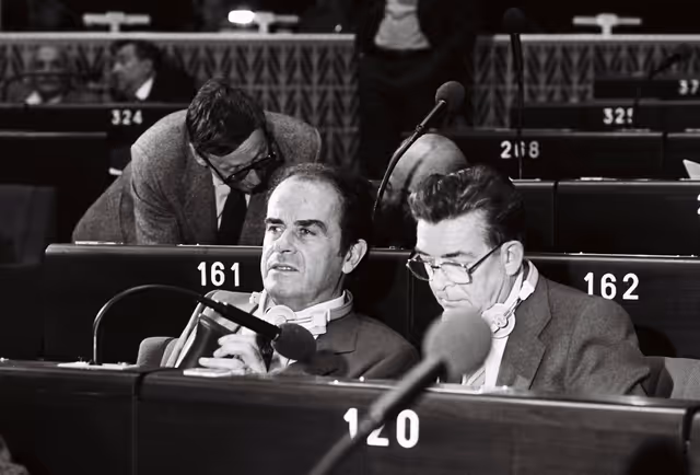 Fotografie 4: The MEP Georges MARCHAIS during a session in Strasbourg in September 1979.