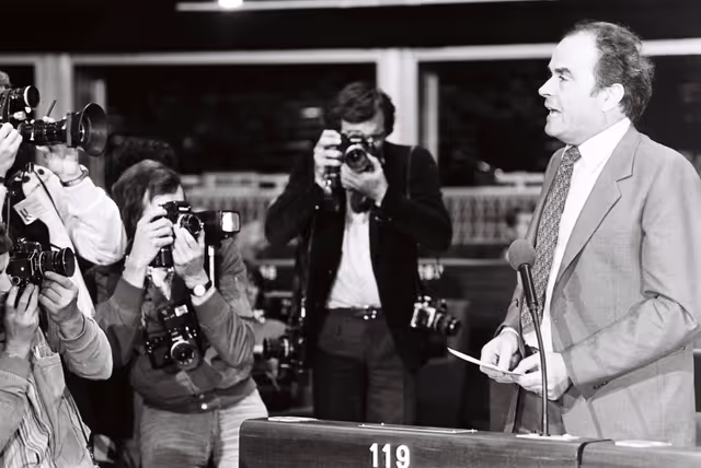 Fotografie 5: The MEP Georges MARCHAIS during a session in Strasbourg in September 1979.Photographers