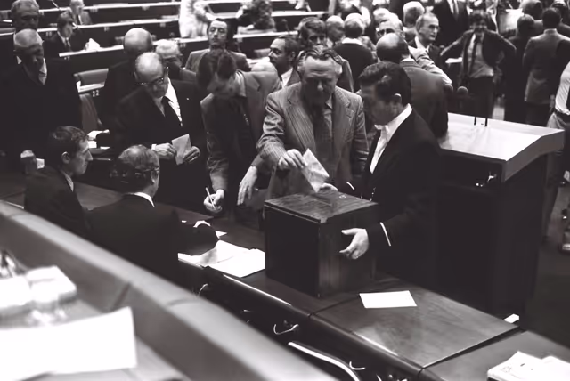 Fotografija 16: Plenary session in Strasbourg in September 1979.