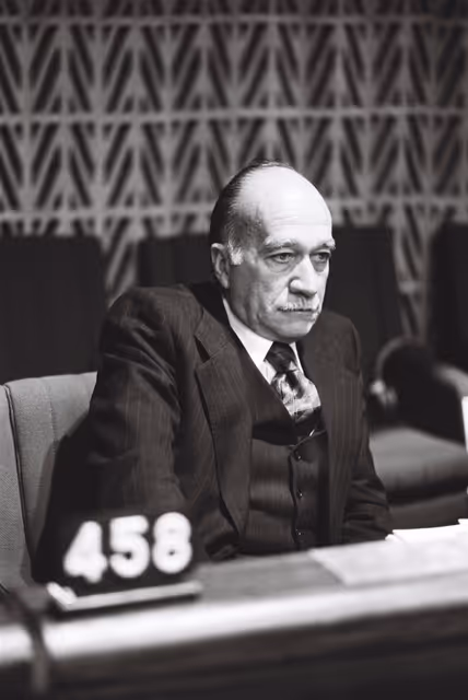 Fotó 47: The MEP Giorgio ALMIRANTE during a session in Strasbourg in October 1979.