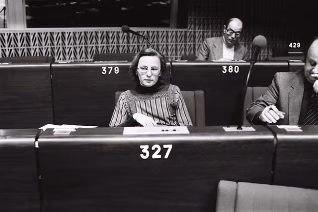 Fotó 27: The MEP Henriette POIRIER during a session in Strasbourg in October 1979.