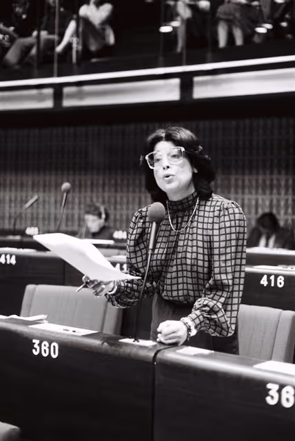 The MEP Nicole CHOURAQUI during a session in Strasbourg in October 1979.