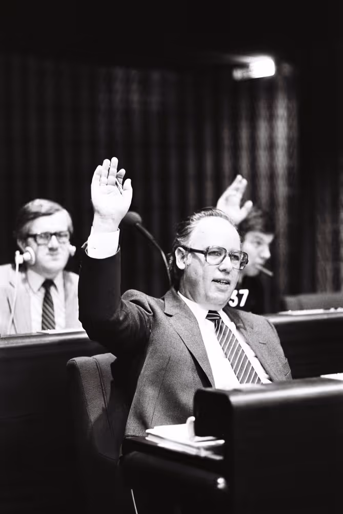 Rudolf F. SCHIELER during a plenary session in Strasbourg in October 1979.