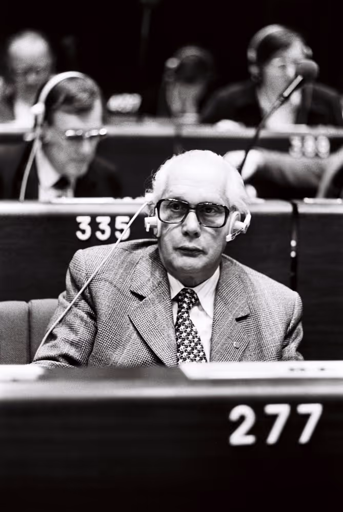 Erwin LANGE during a plenary session in Strasbourg in October 1979.