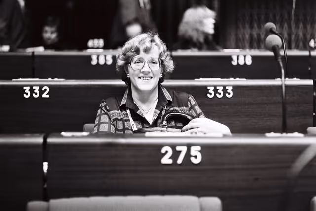 The MEP Annie KROUWEL-VLAM during a session in Strasbourg in November 1979.