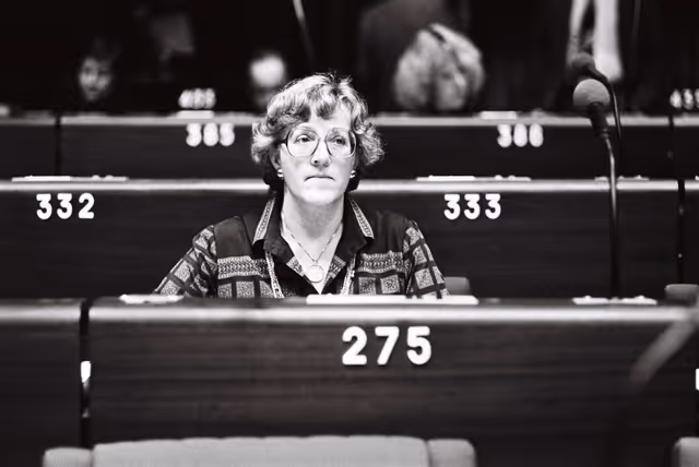 The MEP Annie KROUWEL-VLAM during a session in Strasbourg in November 1979.