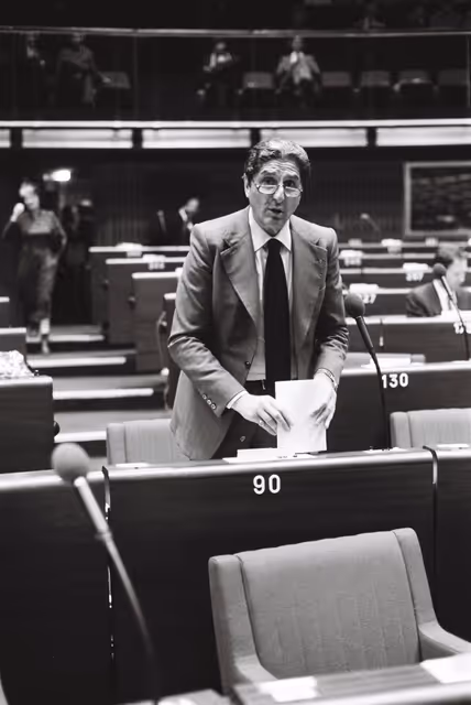 The MEP Pietro  ADONNINO during a session in Strasbourg in March 1980.