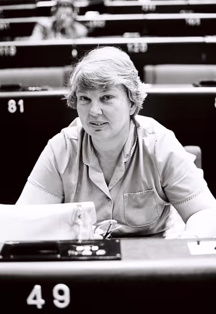 Nuotrauka 28: The MEP Eva Wilhelmsson GREDAL during a session in Strasbourg in June 1981.