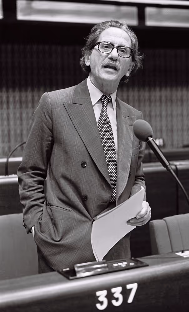 The delegue Anastassios PEPONIS during a session in Strasbourg in June 1981.
