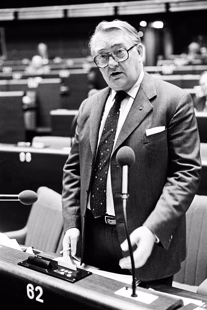 The MEP Heinrich AIGNER during a session in Strasbourg on September 1979.