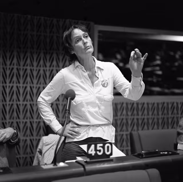 Fotografija 16: The MEP Else HAMMERICH during a session in Strasbourg in July 1981.