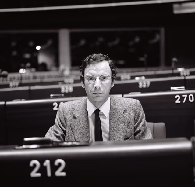 Photo 31: The MEP Gerard FUCHS during a session in Strasbourg in October 1981.