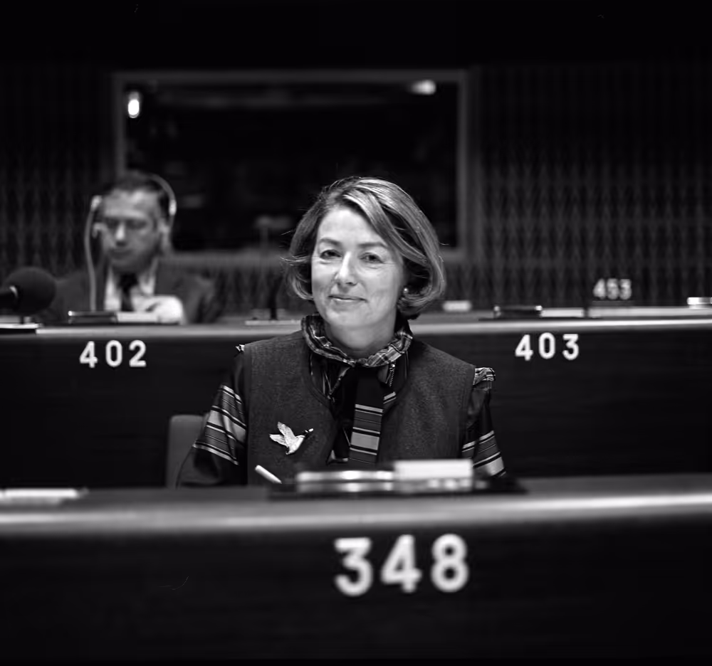 The MEP Renate-Charlotte RABBETHGE during a session in Strasbourg in October 1981.