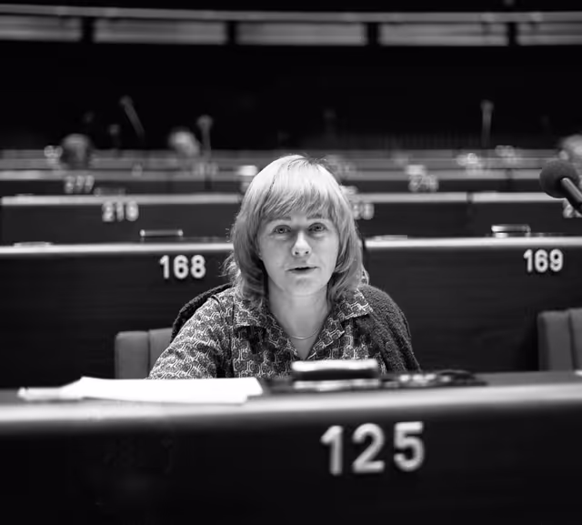 Photo 12: The MEP Ann CLWYD during a session in Strasbourg in October 1981.