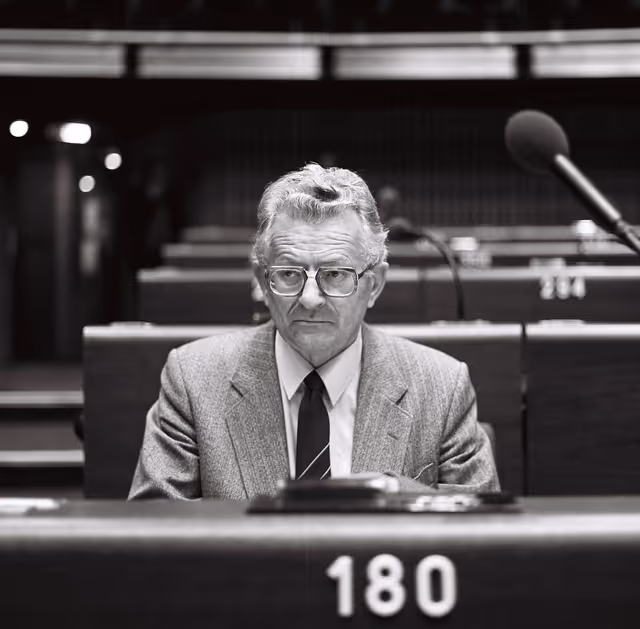 Photo 44: The MEP Karl FUCHS during a session in Strasbourg in October 1981.