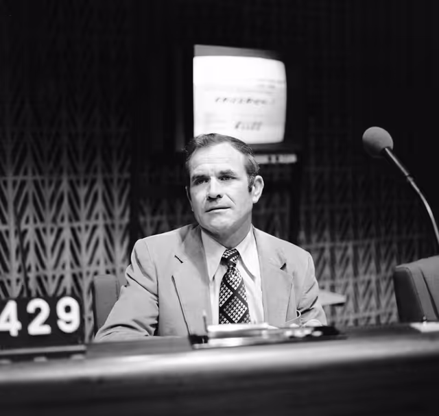 Photo 16: The MEP Bernard THAREAU during a session in Strasbourg in October 1981.