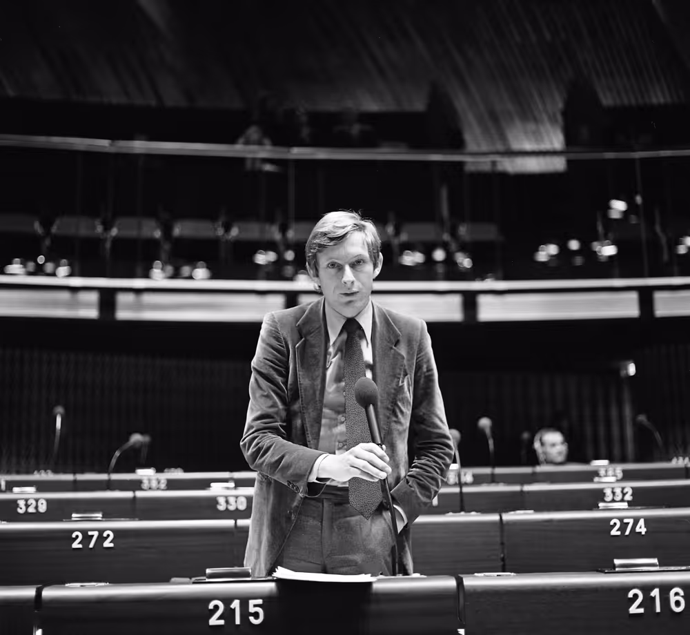 The MEP Fritz GAUTIER during a session in Strasbourg in November 1981.