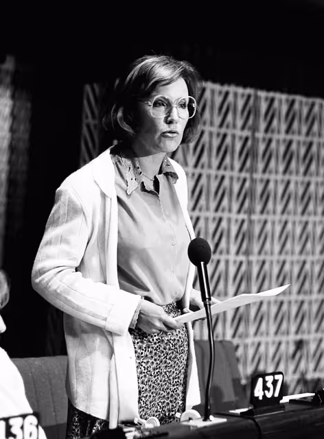 The MEP Heidemarie WIECZOREK-ZEUL during a session in the hemicycle of Strasbourg in May 1982.