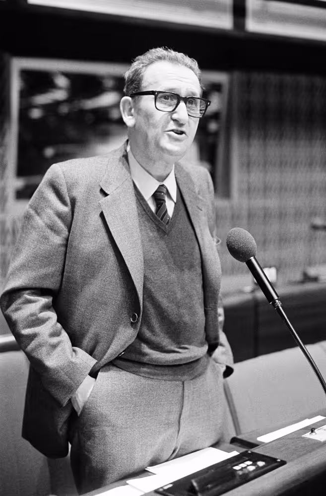 The MEP Mario PEDINI during a session in Strasbourg in November 1982.