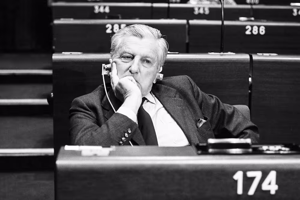 The MEP Erik Bernhard BLUMENFELD during a session in Strasbourg in February 1984.