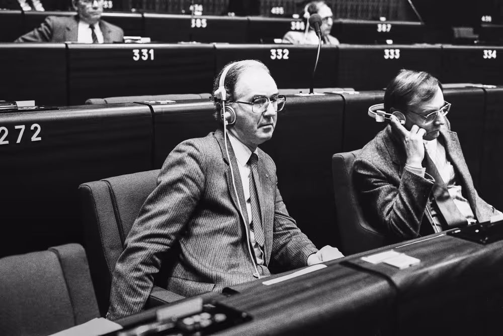 MEP Brendan HALLIGAN during a session in Strasbourg in March 1984.