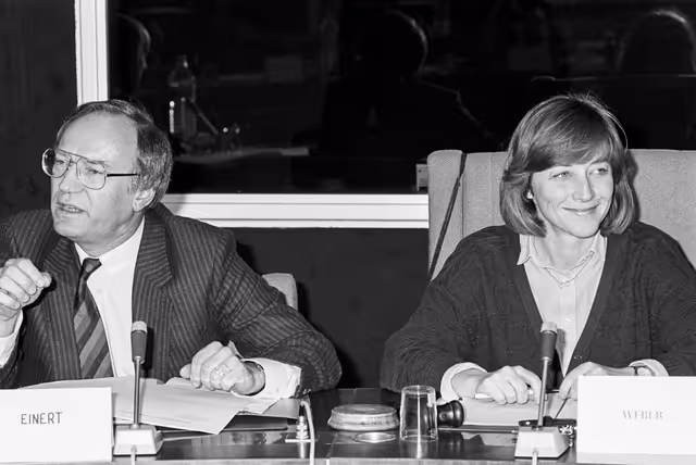 Billede 33: Meeting at the Europan Parliament in Strasbourg in February 1985