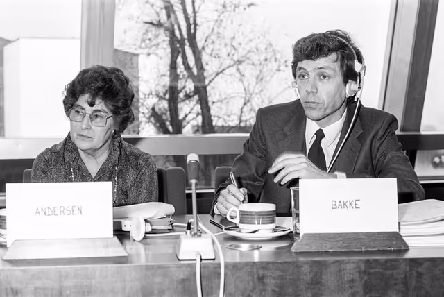 Billede 35: Meeting at the Europan Parliament in Strasbourg in February 1985