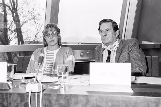Billede 28: Meeting at the Europan Parliament in Strasbourg in February 1985