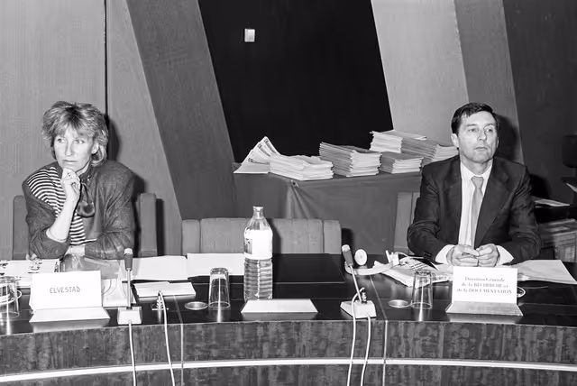 Billede 39: Meeting at the Europan Parliament in Strasbourg in February 1985