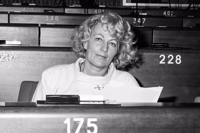 Billede 43: MEP Ursula BRAUN-MOSER during a session in the hemicycle of Strasbourg in February 1985.