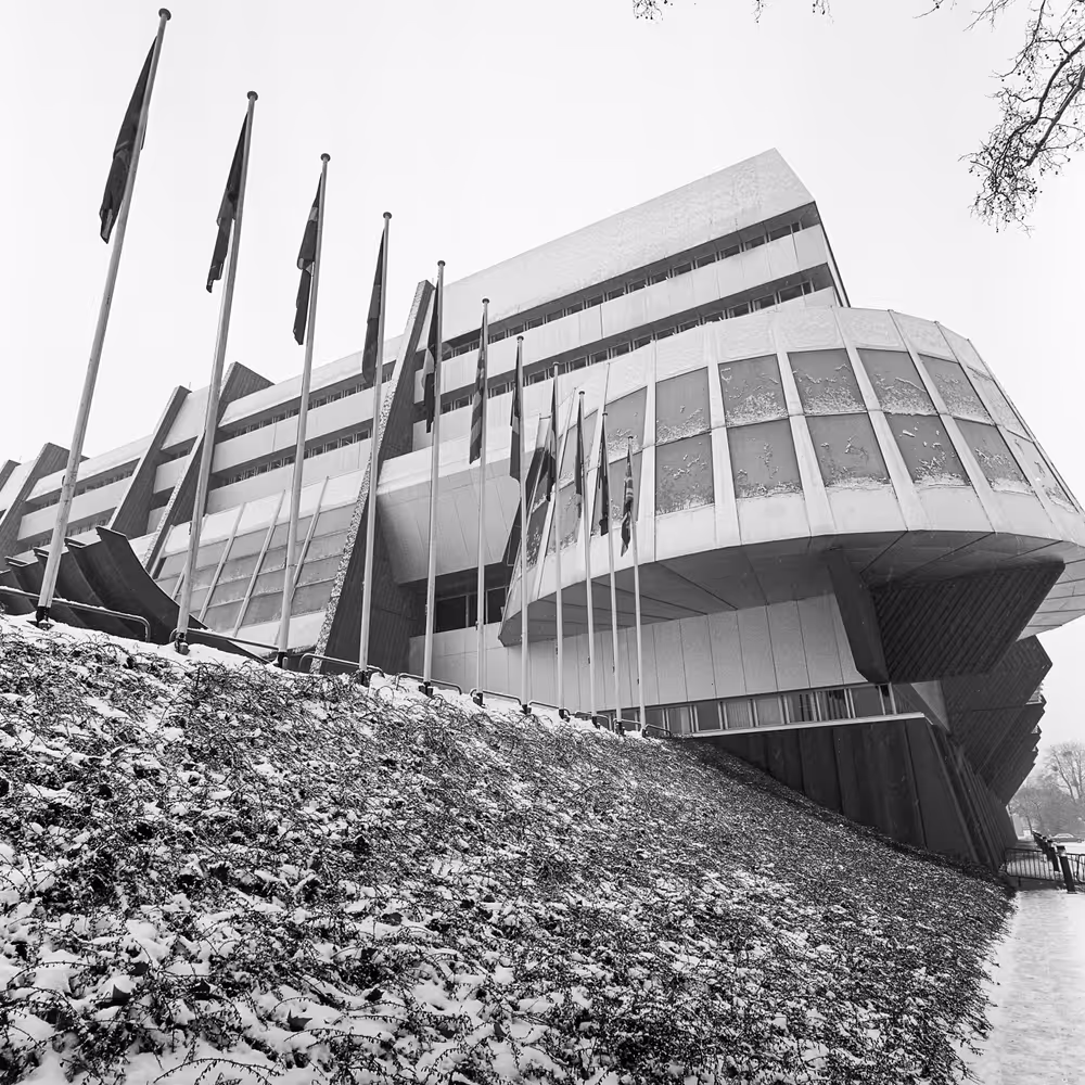 European Parliament in Strasbourg in February 1985.