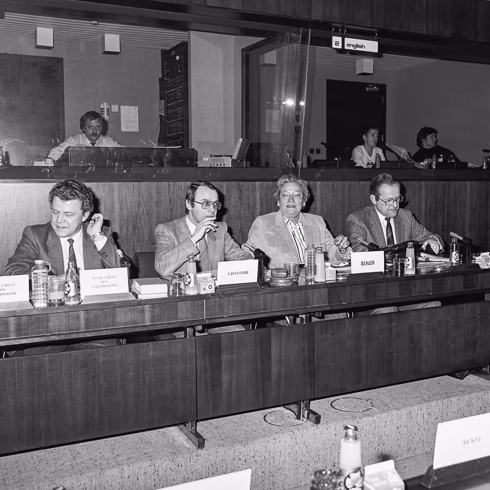 Meeting at the EP in Strasbourg in February 1985.