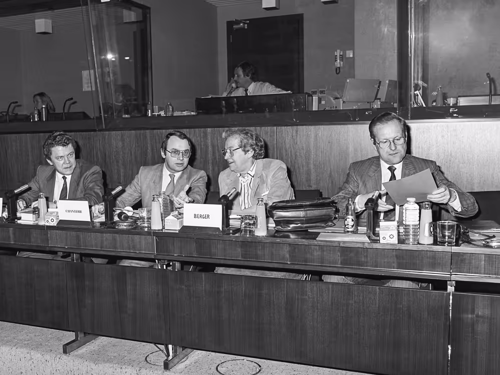 Meeting at the EP in Strasbourg in February 1985.