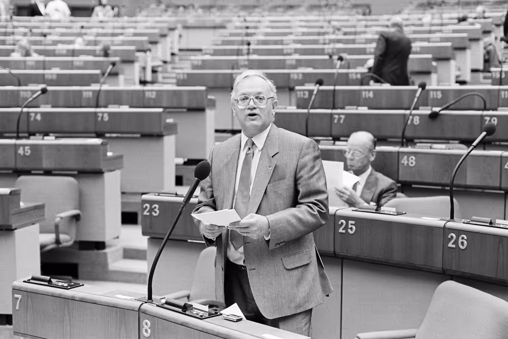 Portrait of Mep Nicolas ESTGEN during the plenary session at the EP in Luxembourg