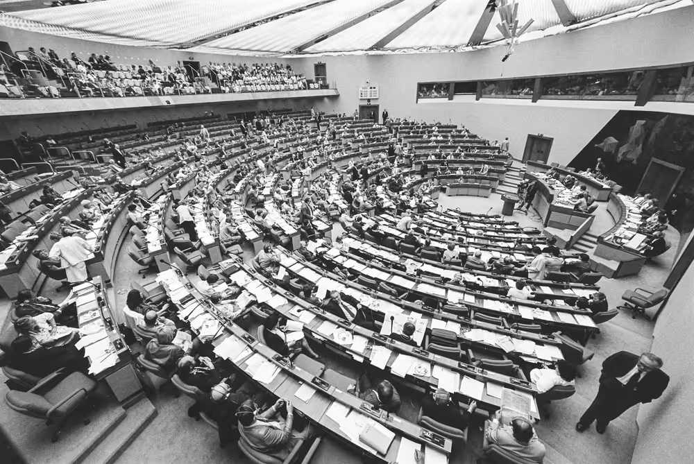 General view of the hemicycle during the plenary session at the EP in Luxembourg