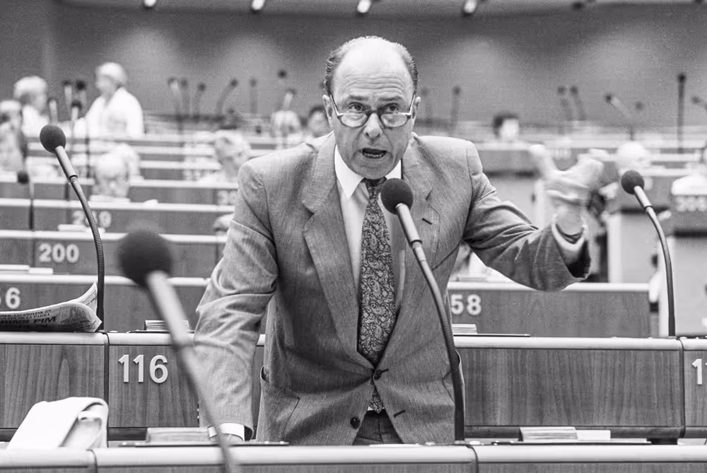 Portrait of Mep Jacques MALLET during the plenary session at the EP in Luxembourg