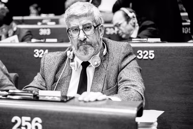 The delegue Jose Ramon HERRERO MEREDIZ during a session in Strasbourg in April 1986.