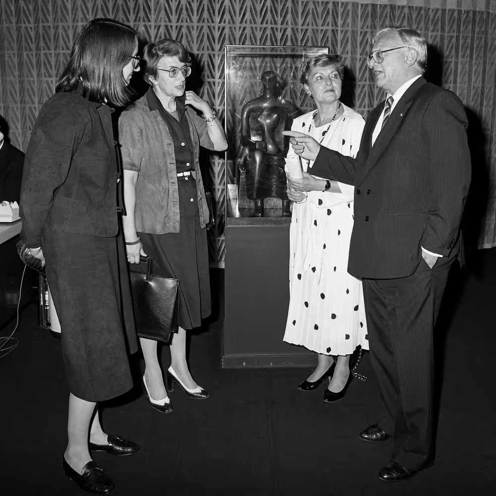 MEPs at the exhibition on Robert Schuman in Strasbourg in June 1986